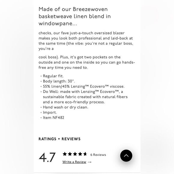 Madewell Breezewoven Larsen Blazer in Windowpane - Picture 4 of 10